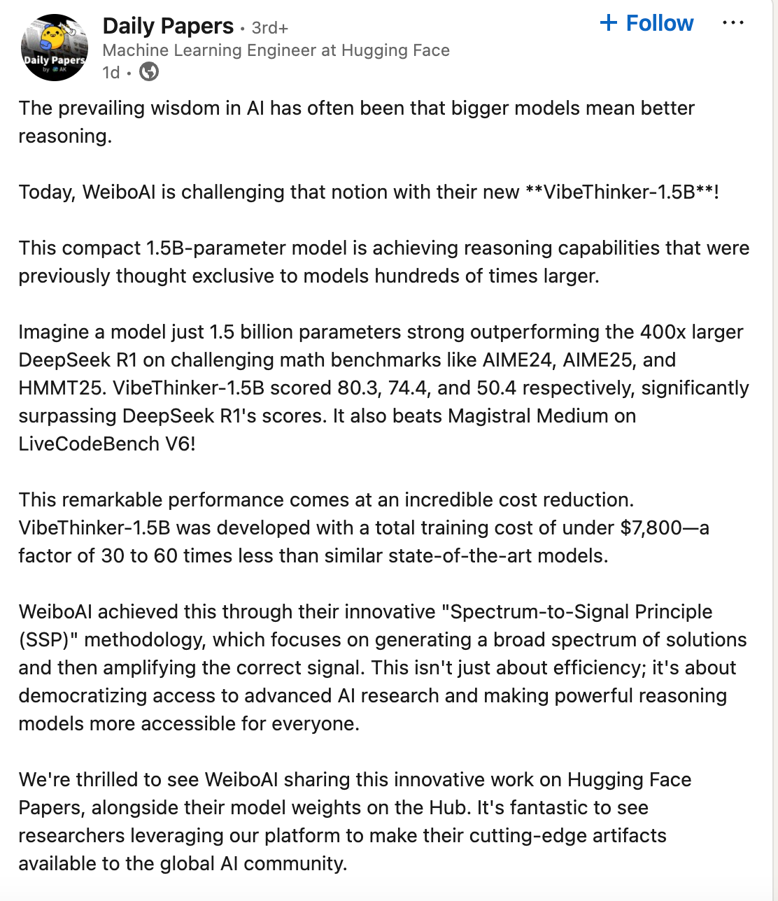 啊？微博7800美元训的大模型，数学能力超了DeepSeek-R1