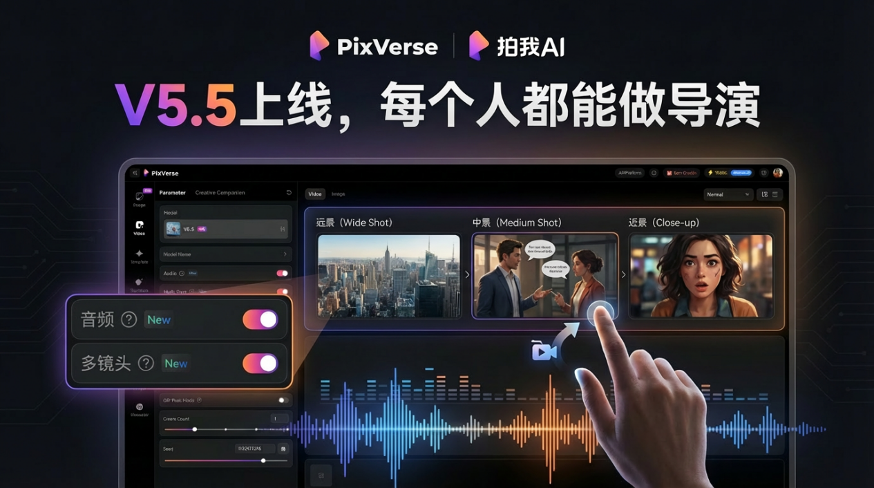 PixVerse(拍我AI)V5.5发布:国内首款分镜+音频一键生成AI视频大模型 PixVerse(拍我AI)V5.5发布:国内首款分镜+音频一键生成AI视频大模型