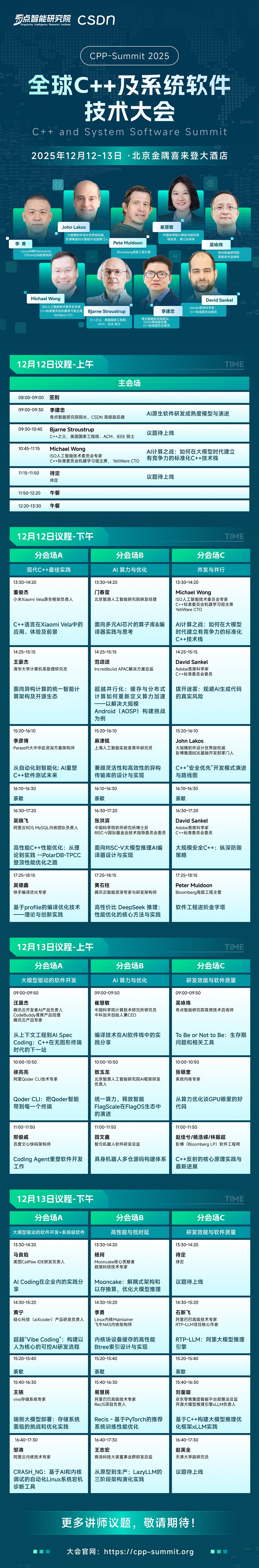 C++之父亲临北京,AI 原生时代最值得参加的系统软件技术大会日程发布 C++之父亲临北京,AI 原生时代最值得参加的系统软件技术大会日程发布