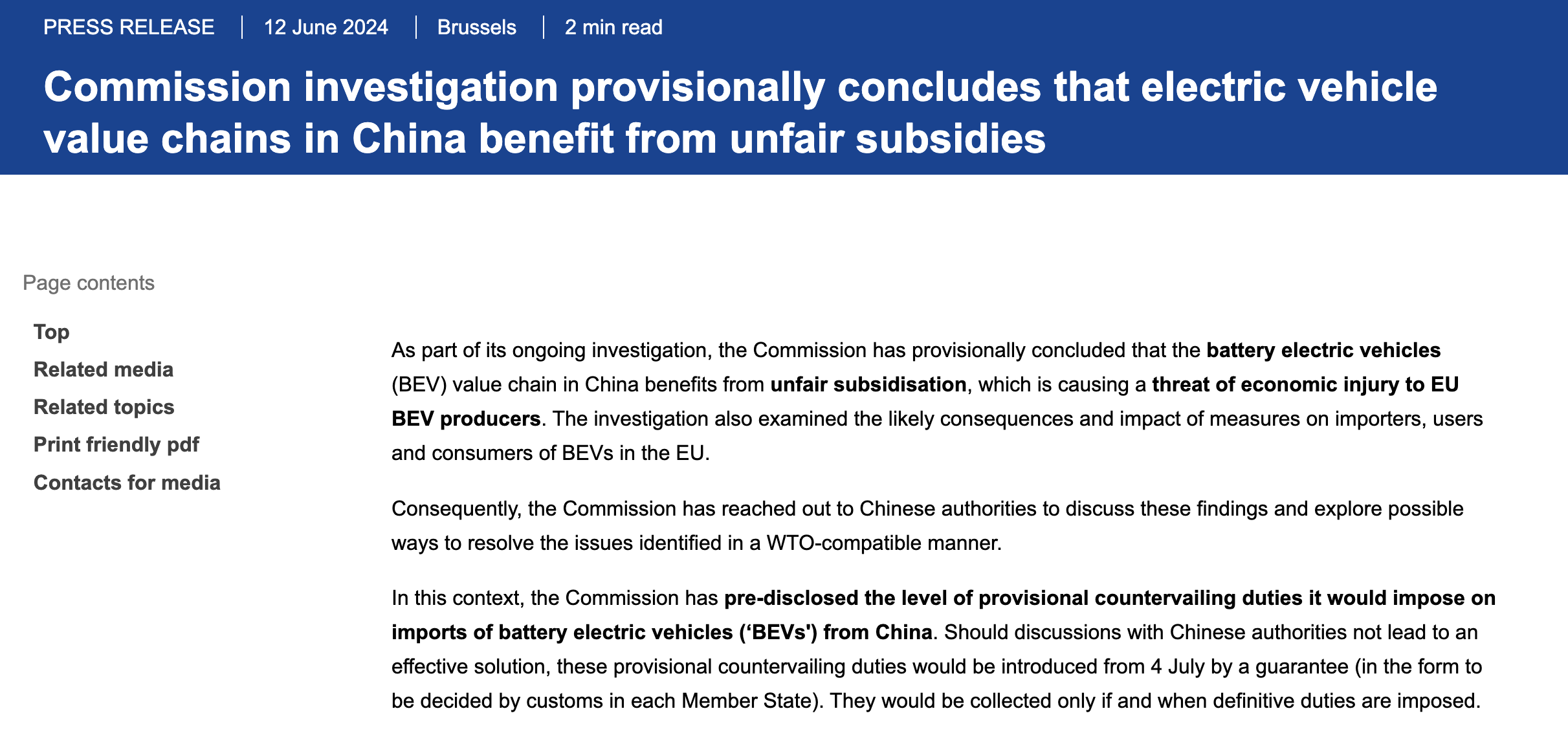 最高48%!欧盟重税中国电动车,BBA先慌了