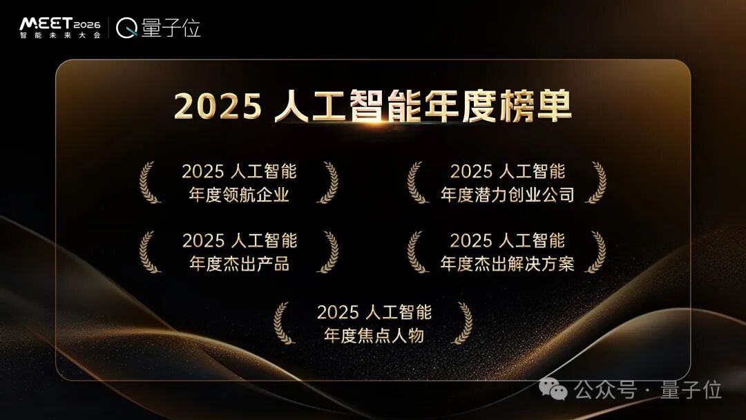 量子位「MEET2026智能未来大会」启动！年度榜单征集中